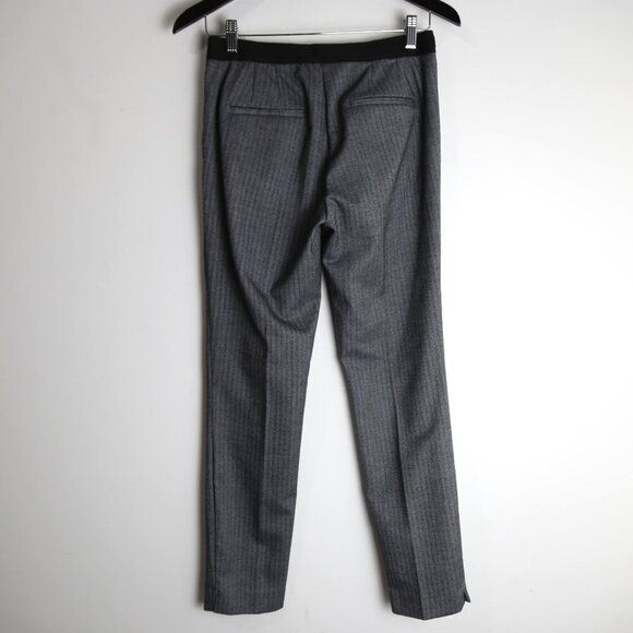 Zara Striped Tweed Pleated Front Dress Pants Straight Leg Size Small - Picture 4 of 7